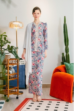 TUSCA x ELLE & TOTS WOMEN: Audree Kurung Mini in Blue